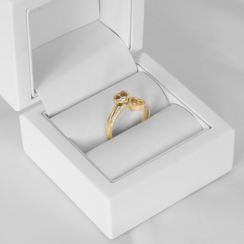 Pierścionek zaręczynowy serce SAVICKI: złoty, diament